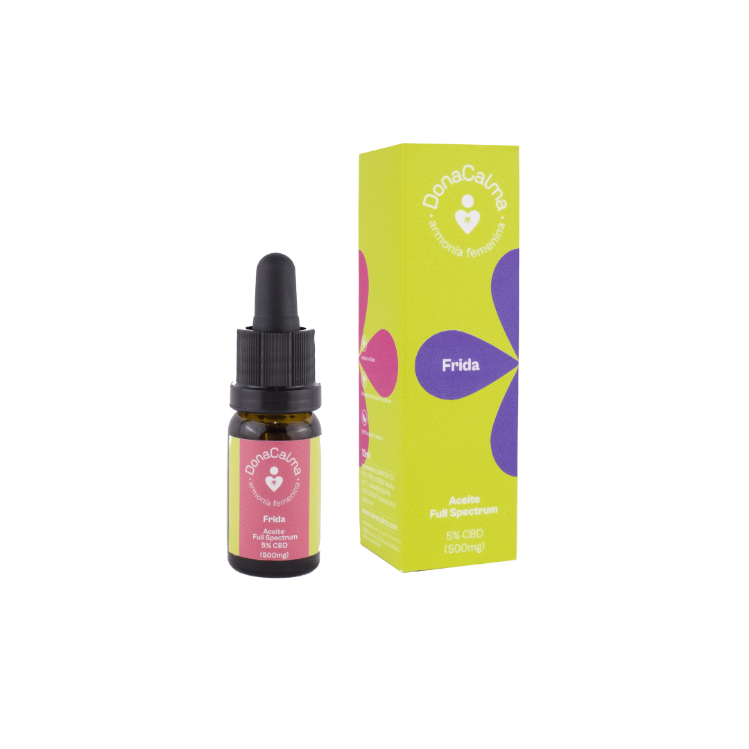 El Aceite Frida 5% de DonaCalma ha sido formulado para quienes desean incorporar un ritual de autocuidado consciente a su rutina diaria.